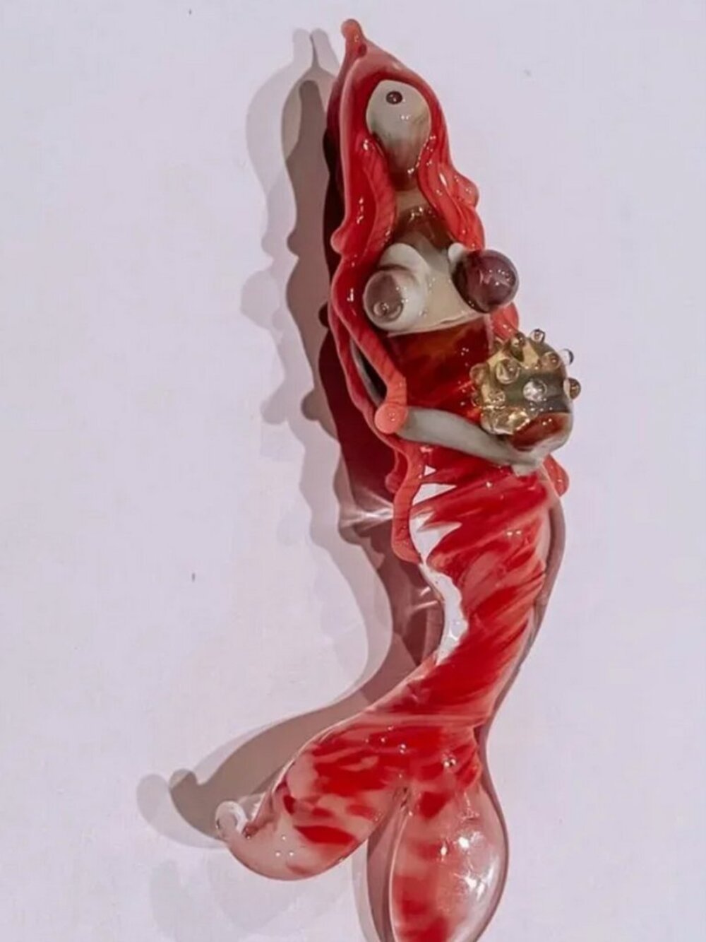 Hand Made Glass Blown Little Mermaid Necklace Pendant